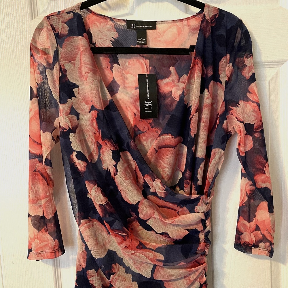 INC International Concepts NEW Floral, Size Large